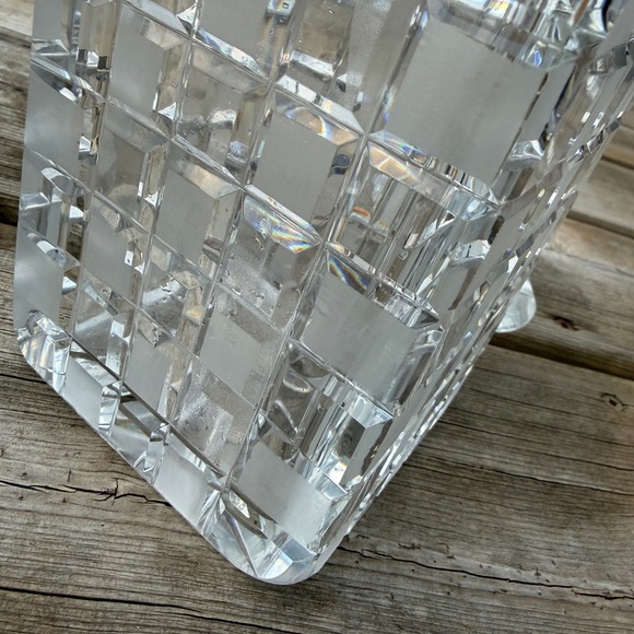 Vintage  Crystal Glass Decanter, square stop, heavy 4,5lbt - Picture 10 of 13